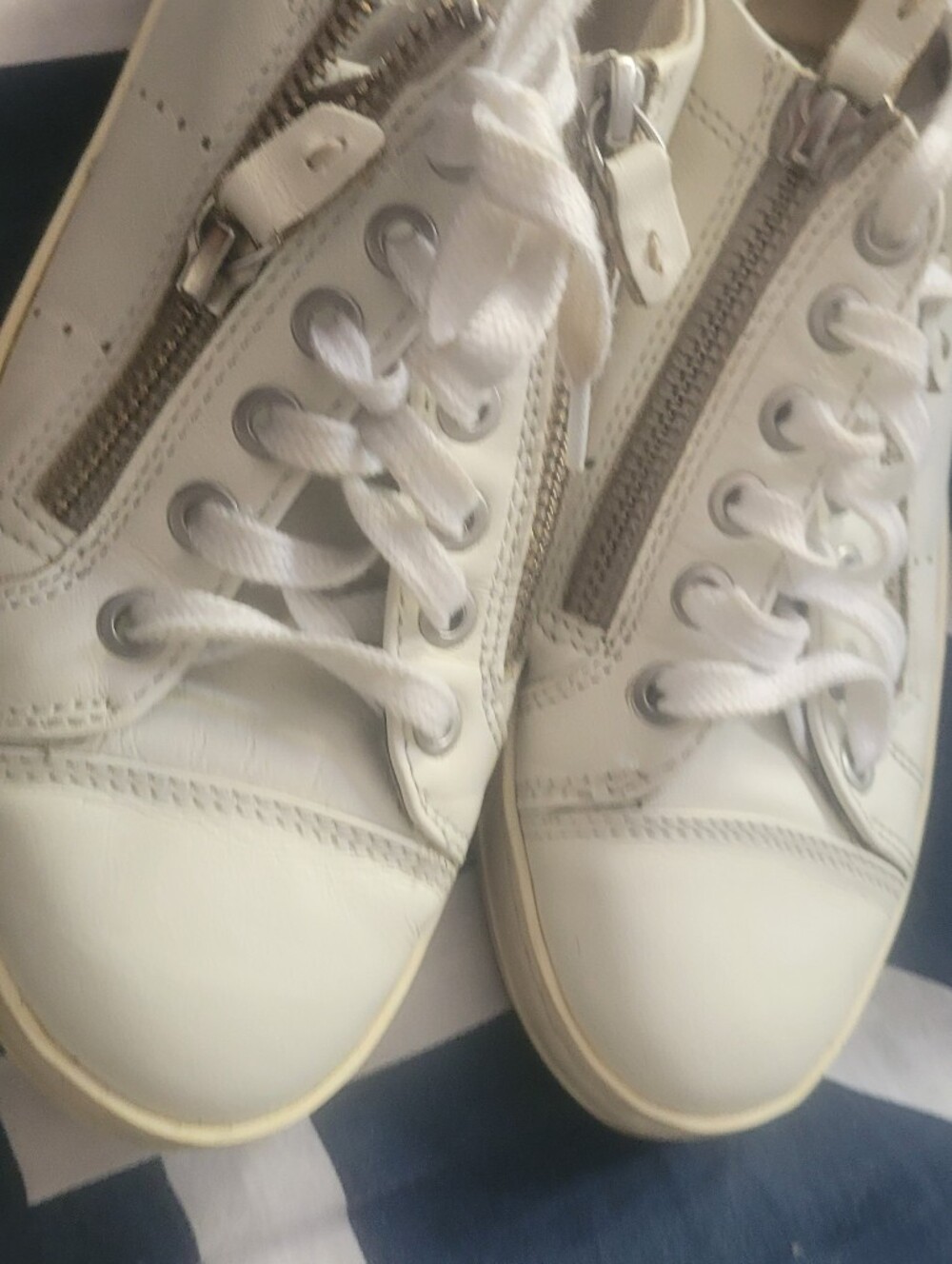 Steve Madden White and Silver Espadrille Sneakers